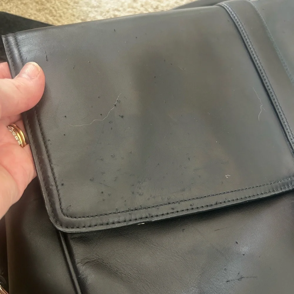 VTG COACH 70304 black leather transatlantic briefcase